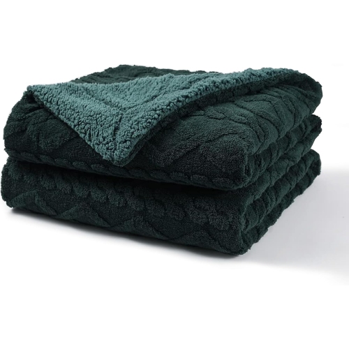 Jacquar Sherpa Fleece Blanket Throw