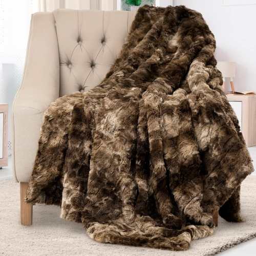 PV Plush Faux Fur Throw Blanket