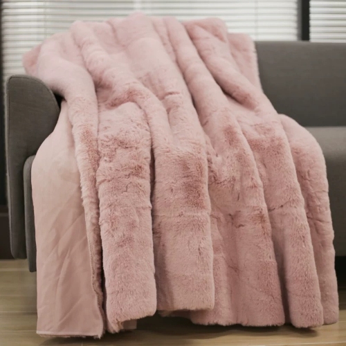 Plain Throw Blanket Faux Fur
