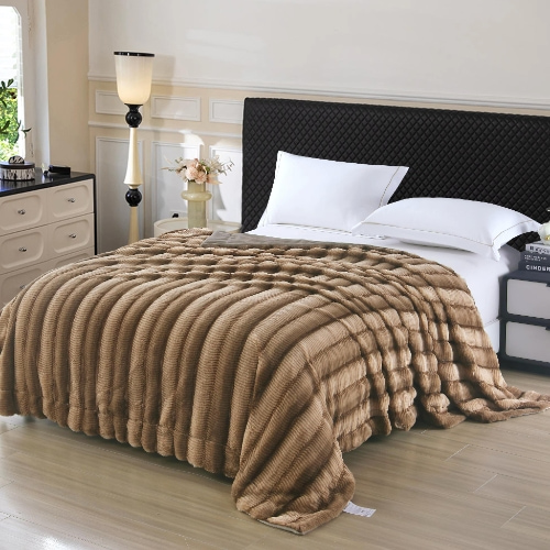 Rib Big Faux Fur Blanket