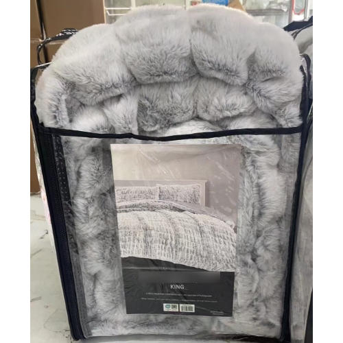Ruched Faux Fur Comforter 